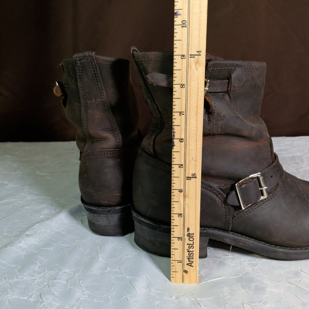 Vintage Frye Engineer Harness Boots Mens 10M Brown Leather Motorcycle Riding USA - Picture 10 of 13
